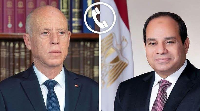السيسي وقيس سعيد يؤكدان تعزيز التنسيق المصري التونسي وضرورة خفض التصعيد الإقليمي