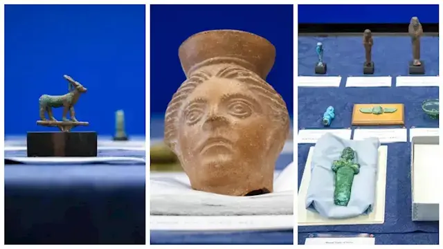 بالصور.. أمريكا تُعيد 48 قطعة أثرية مصرية إلى أرض الوطن