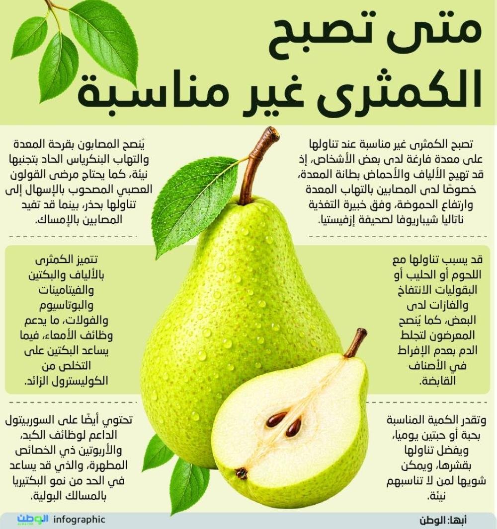 متى تصبح الكمثرى غير مناسبة