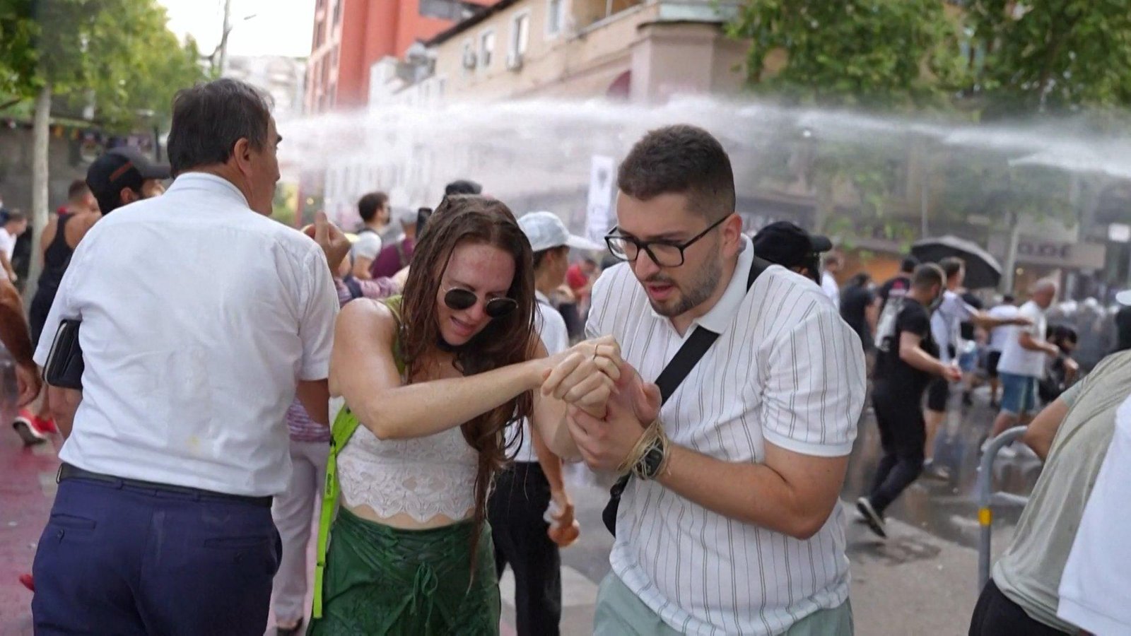 Albanian police use water cannon on protesters over Kushner-linked resort