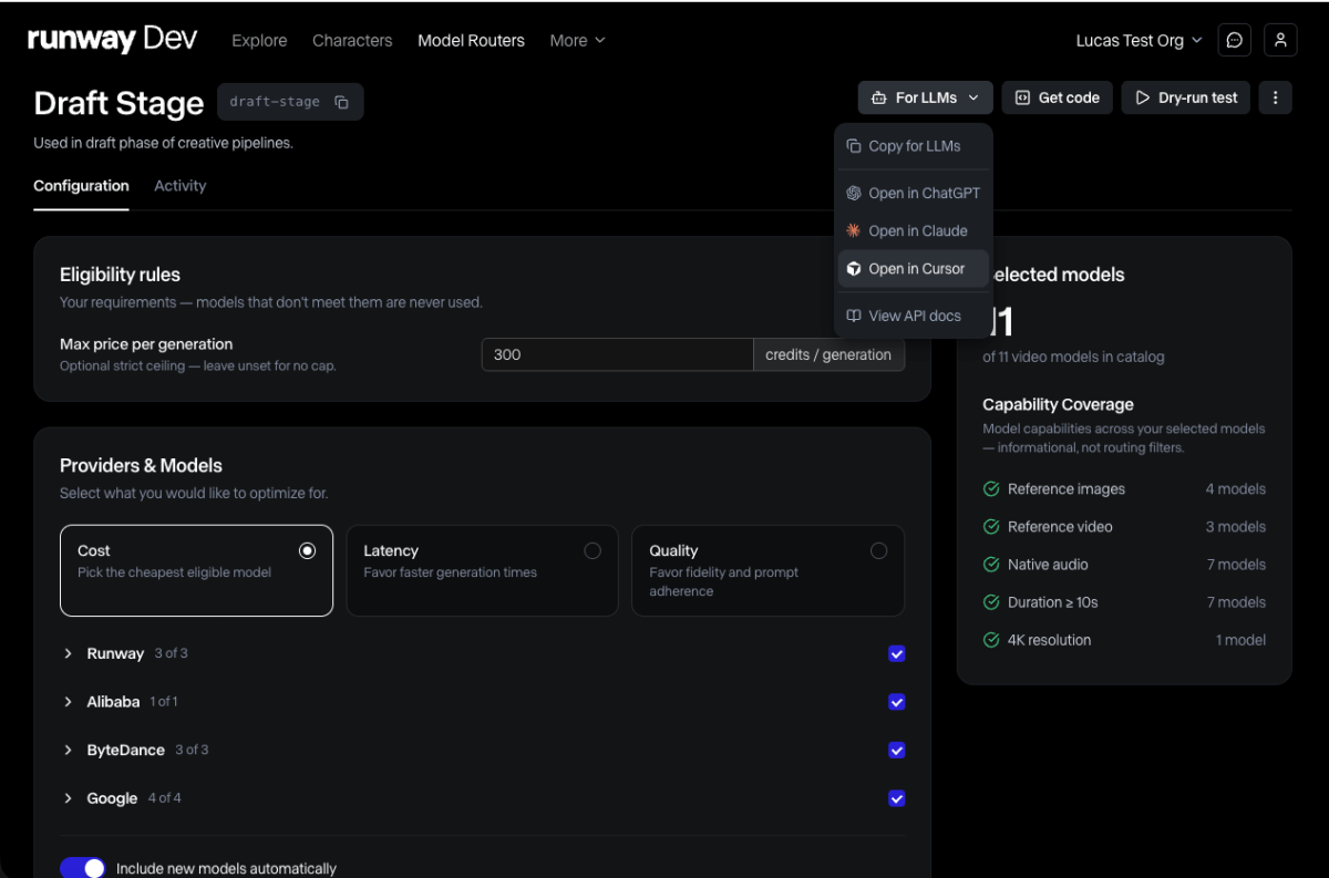 Runway launches AI model router as generative media gets crowded