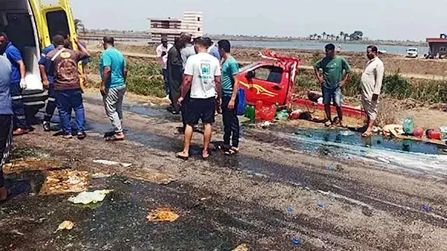 ارتفاع ضحايا حادث عمال مزارع العنب بالمنيا إلى جثتين و8 مصابين