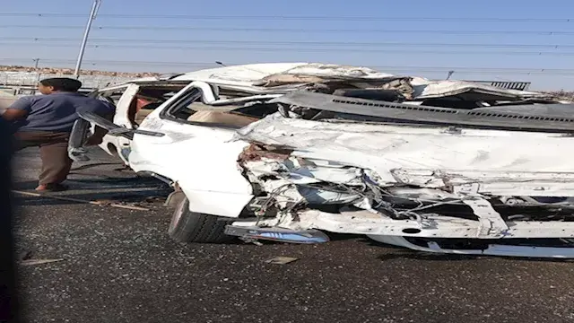 مصرع سيدتين وإصابة 6 أشخاص في انقلاب ميكروباص أعلى الطريق الأوسطي