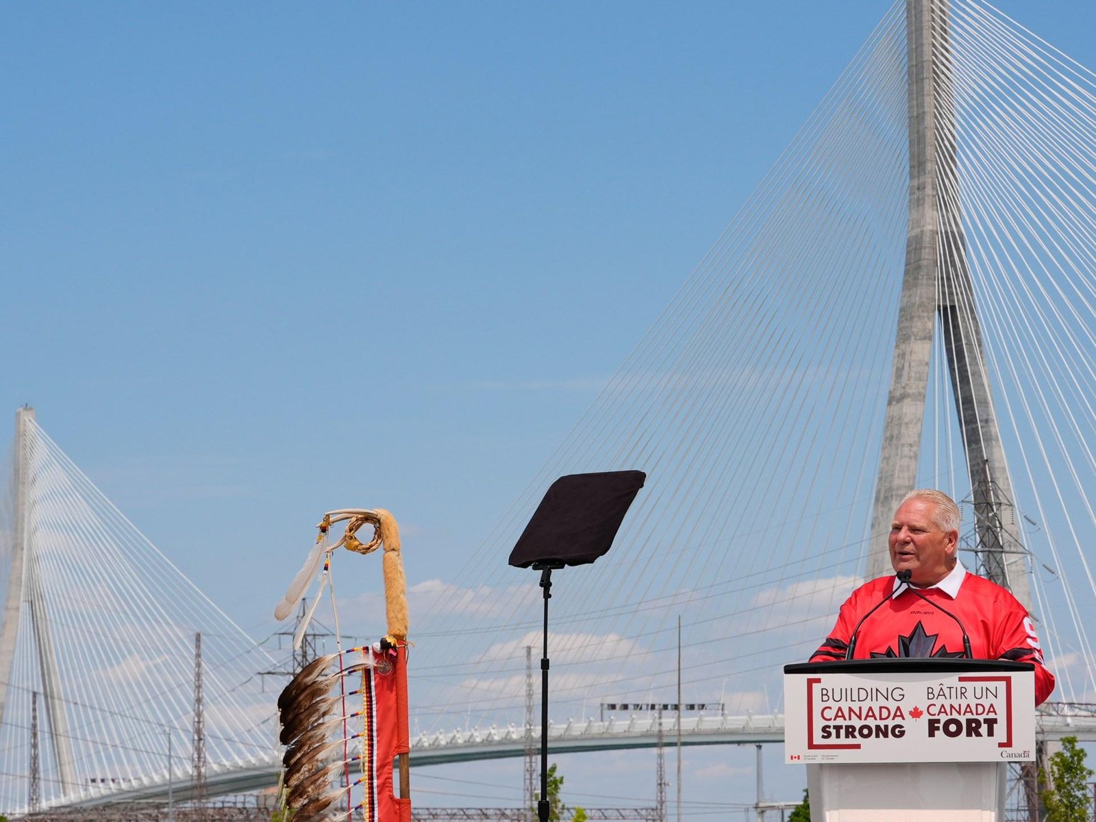 Canada marks Gordie Howe bridge opening without US after trade war deepens
