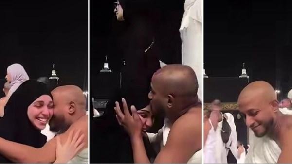 زوجة تفاجئ زوجها بخبر حملها أمام الكعبة .. ورد فعله يخطف القلوب