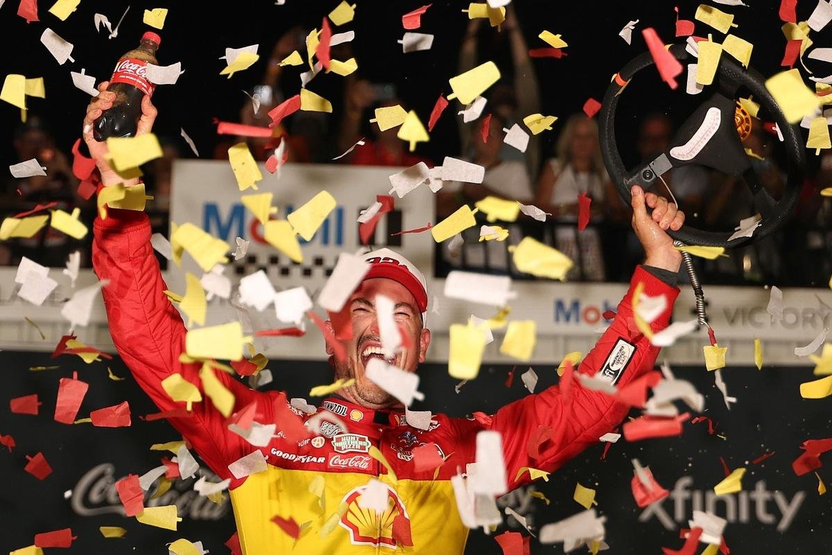 Joey Logano is winning "4 the haters" and doesn't care what the title format is