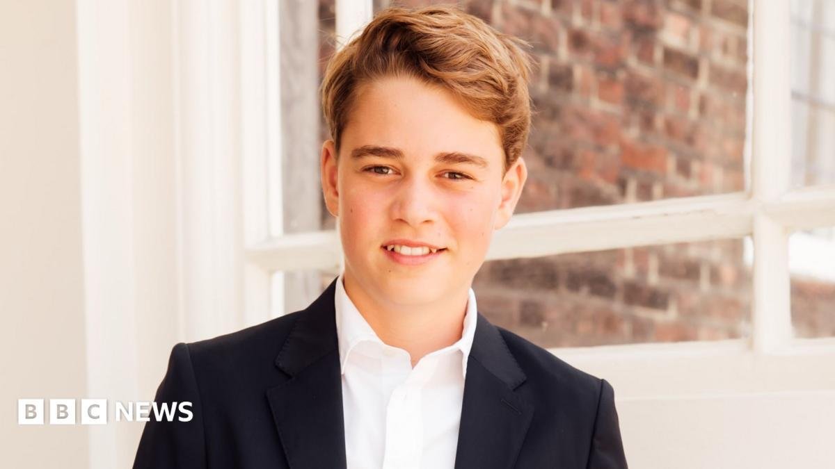 Prince George poses in suit for new photo as he becomes a teenager