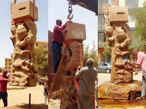 عمل فني يغيّر ملامح ميدان النفق في أسوان