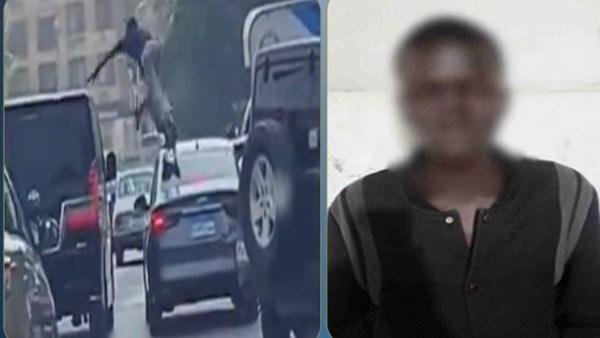 بات مان .. القبض على أفريقى يقفز أعلى السيارات بالمعادى