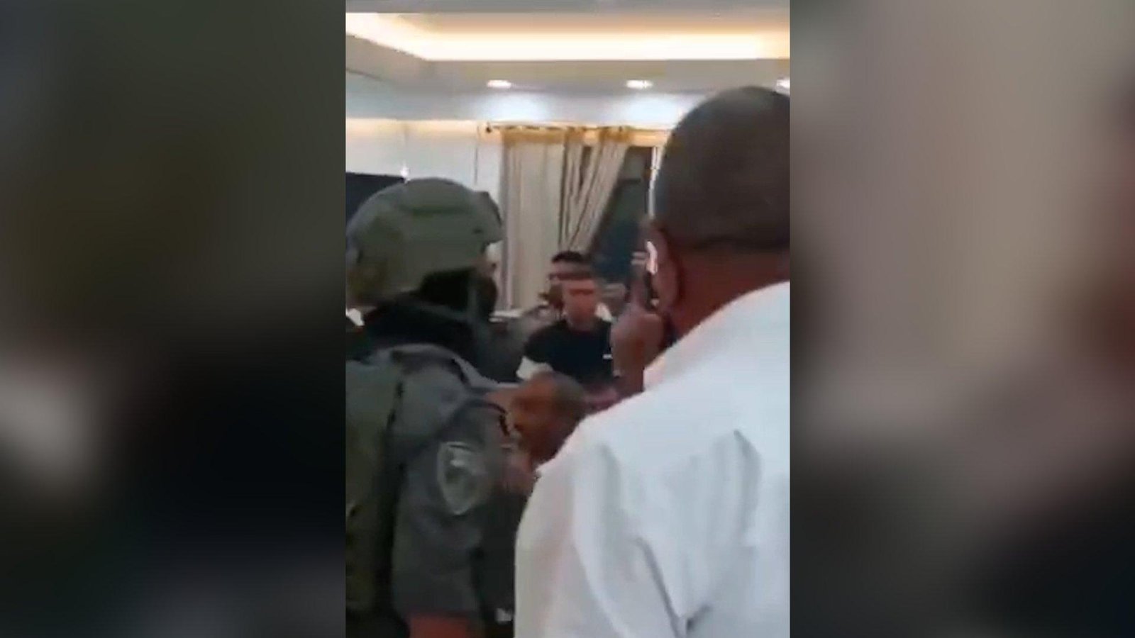 Moment Israeli forces storm wedding hall in occupied West Bank